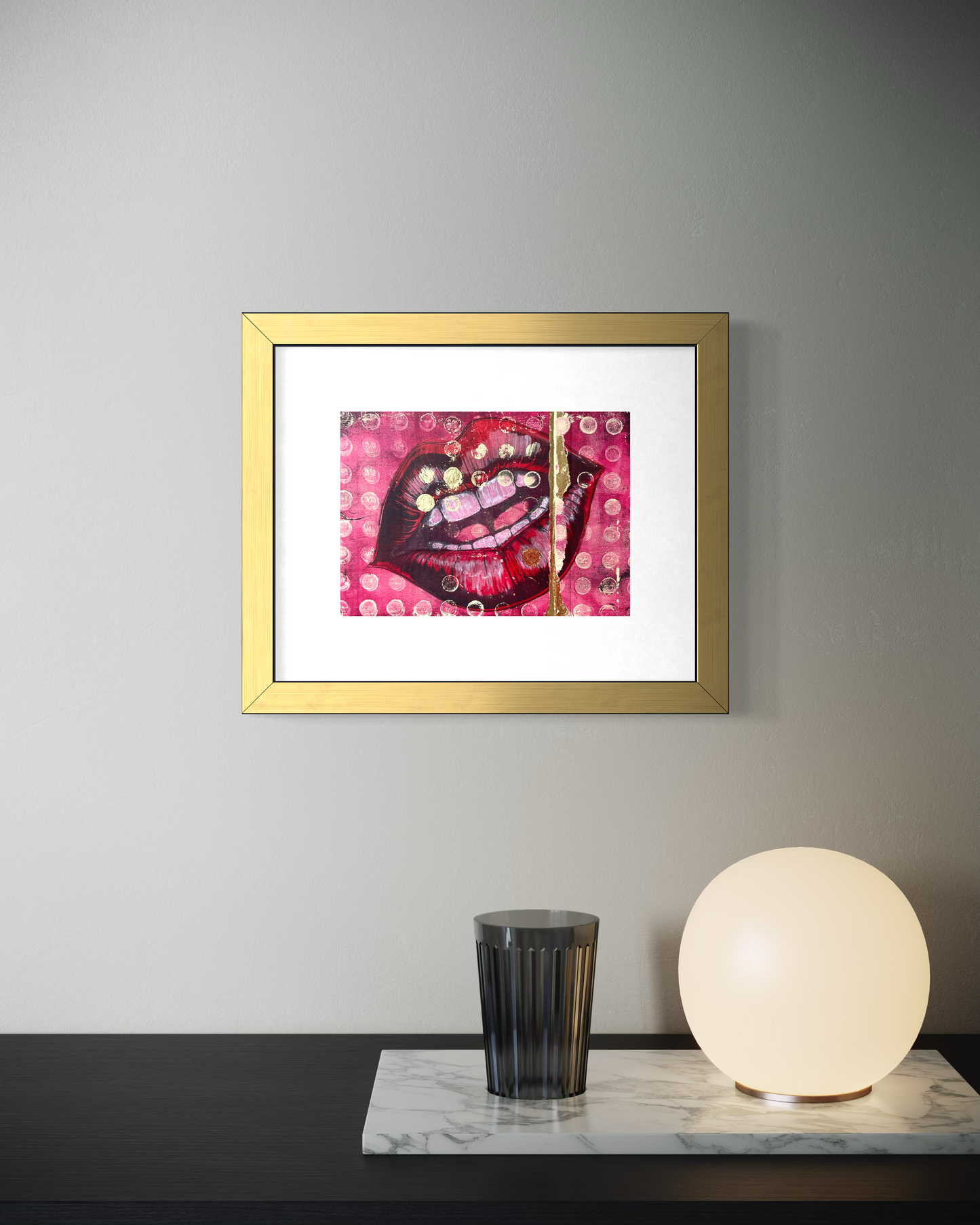 LIPS 2.0 - Original Mixed Media Monotype