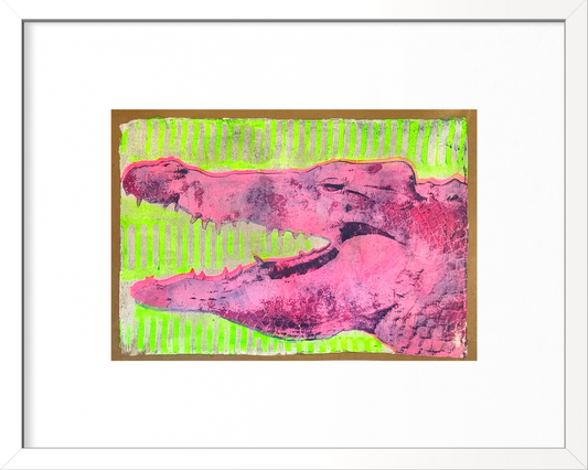 Schnappi - Original Mixed Media Monotype