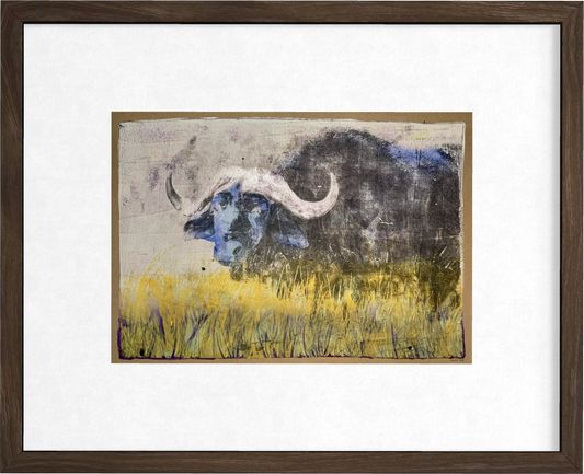 Buffalo - Original Mixed Media Monotype