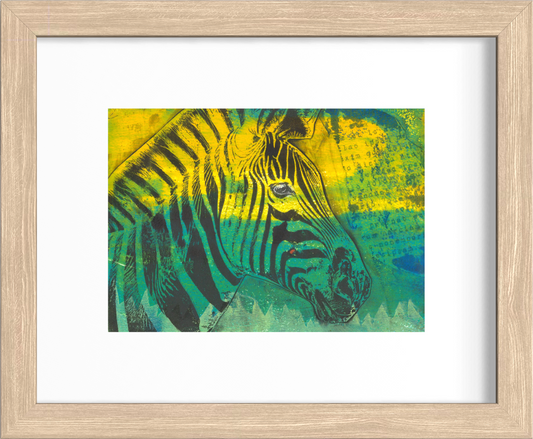 Striped Signal - Original Mixed Media Monotype