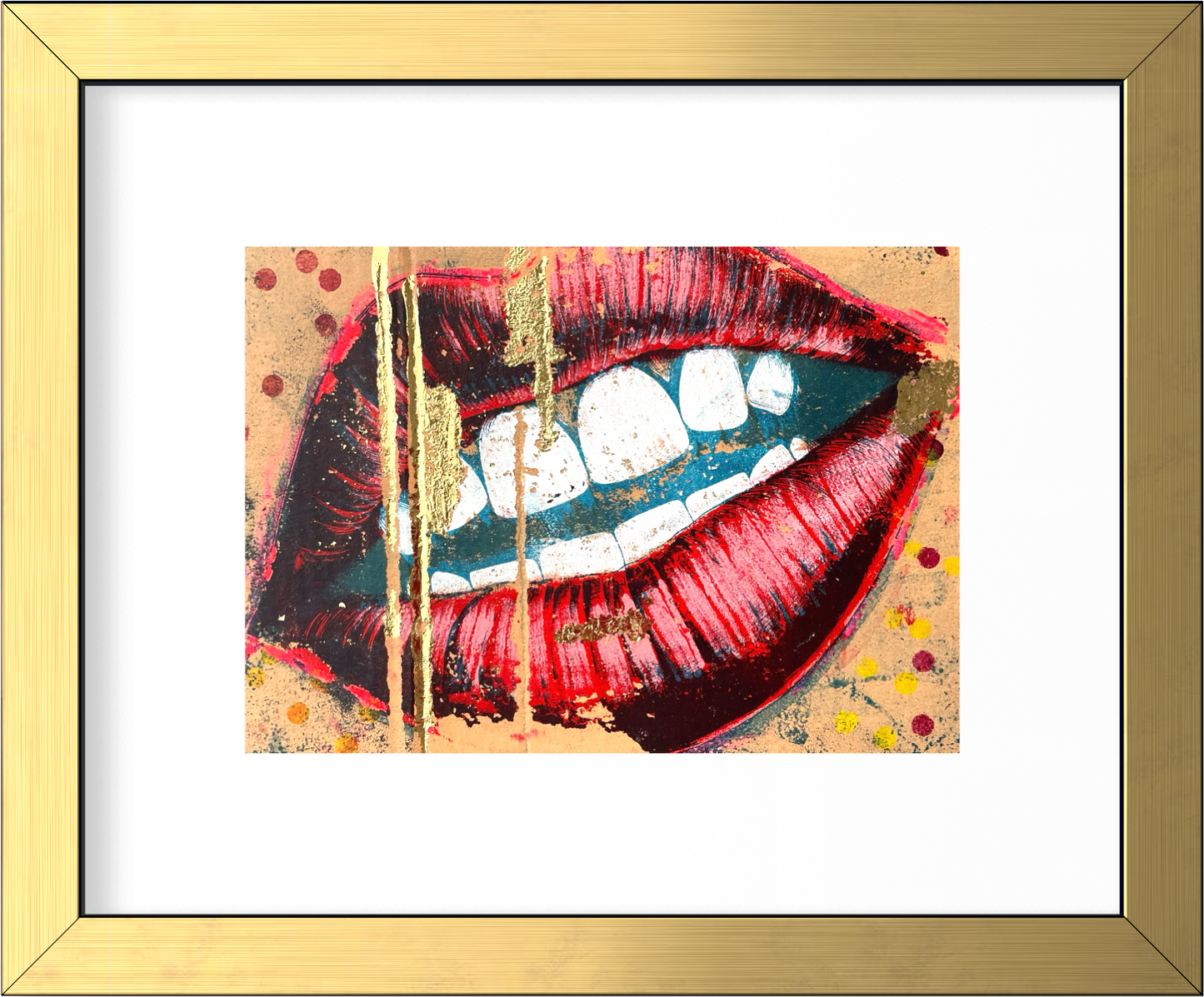 LIPS 1.0 - Original Mixed Media Monotype