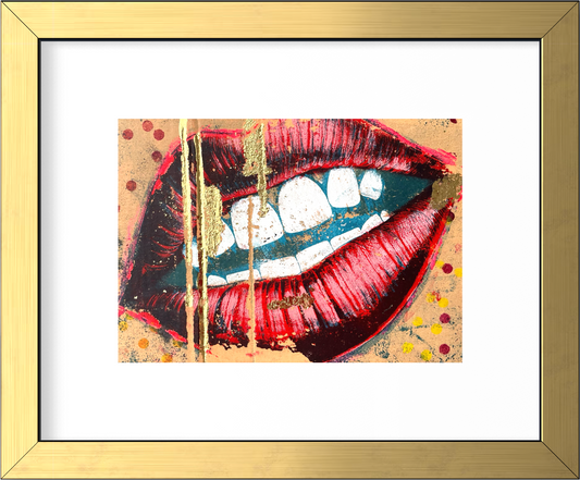 LIPS 1.0 - Original Mixed Media Monotype