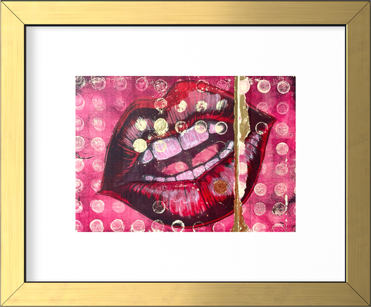 LIPS 2.0 - Original Mixed Media Monotype