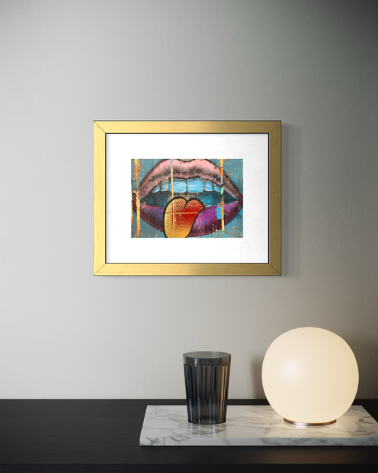 LIPS 3.0 - Original Mixed Media Monotype