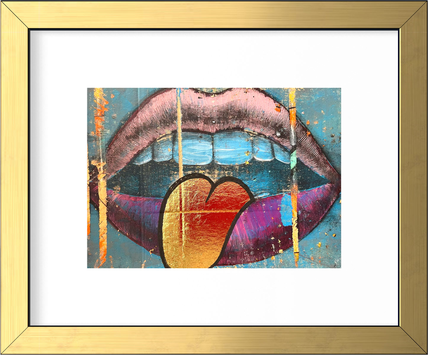 LIPS 3.0 - Original Mixed Media Monotype