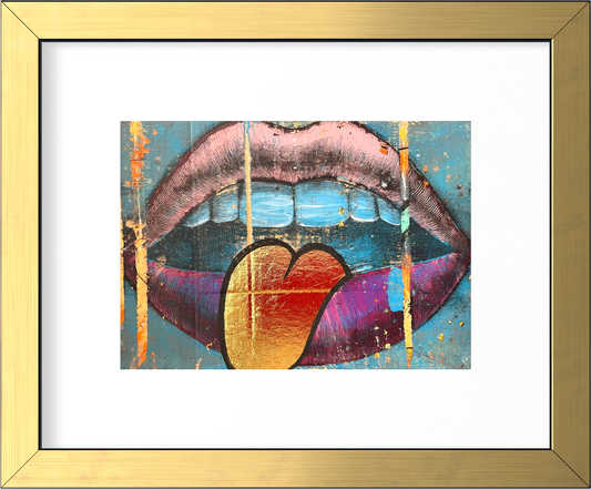 LIPS 3.0 - Original Mixed Media Monotype
