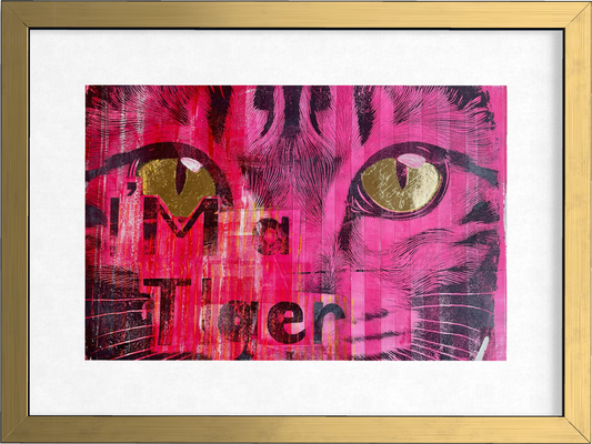 I'm a Tiger - Original Mixed Media Monotype