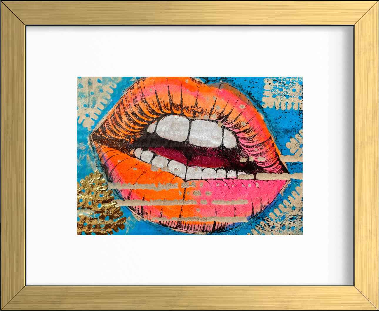LIPS 5.0 - Original Mixed Media Monotype