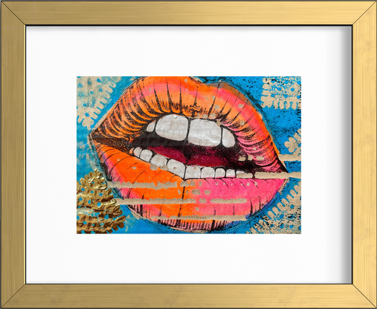 LIPS 5.0 - Original Mixed Media Monotype
