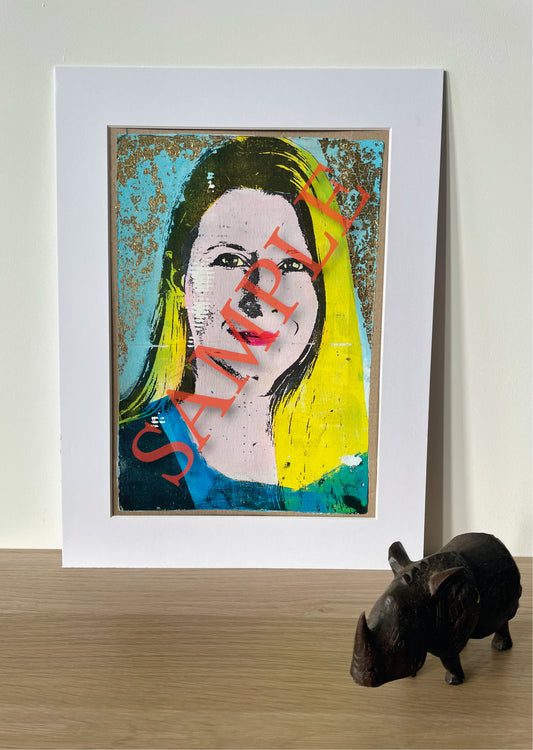 Personalized Monotype Gelli Print Portrait – Original A4 Artwork From Photo